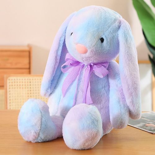 Lapin Color  Longues Oreilles, Poupe Mignonne En Peluche, Poupe Lapin  Longues Oreilles, Poupe Endormie Lapin Violet Color - 42 Cm 0,28 Kg