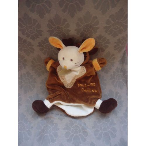 Lapin Doudou Plat En Peluche Marionnette Dguisement Caribou 26 Cm Doudou Et Compagnie