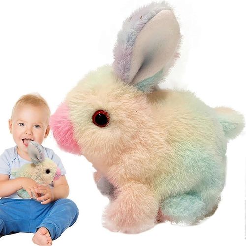 Lapin en peluche parlant | Peluche animal parlant - Jouet interactif lectrique anim, jouet de dveloppement sensoriel pour enfants, garons et filles-Jaune