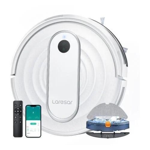 Laresar P10 Aspirateur Robot, 4500Pa Aspirateur Robot Laveur pour Poils d'animaux/Sols/Tapis, Alexa/WiFi/APP Contrl-Gyroscop