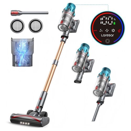 Laresar Ultra 7 Aspirateur balai sans fil, aspiration puissante de 550 W/45 kPa, cran tactile, jusqu' 60 minutes d'autonomie