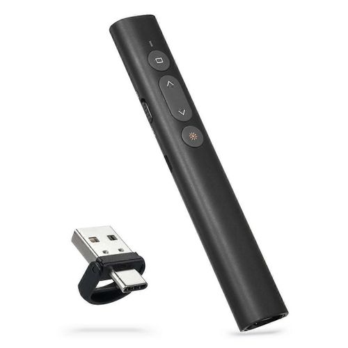 Laser pour Power Point PPT Clicker USB / Type C Rcepteur  double tte Pointeur rechargeable PPT Clicker