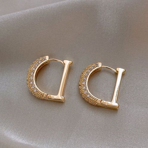 Lats-Boucles D'oreilles Croles En Cristal Dor Pour Femmes Et Filles, Accessoires De Bijoux, Cadeaux Exquis, Mode Corenne Populaire, Document De Luxe