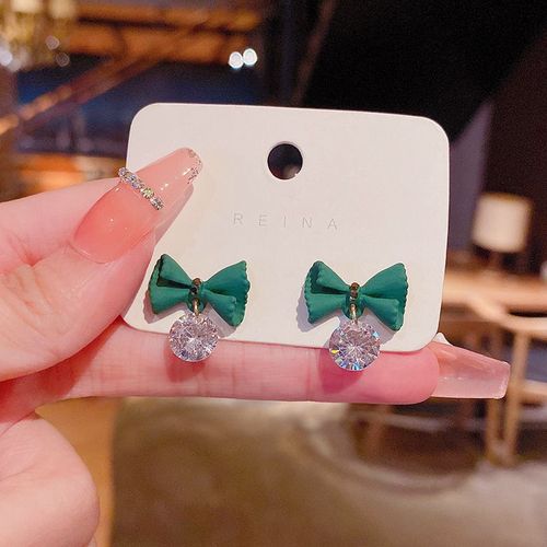 Lats-Ensemble De Bijoux De Clavicule En Acier Au Titane Pour Femme, Boucles D'oreilles, Bague, Collier, Lumire, Exquis, Vert, Luxe, Fte De Mariage, Jowomen