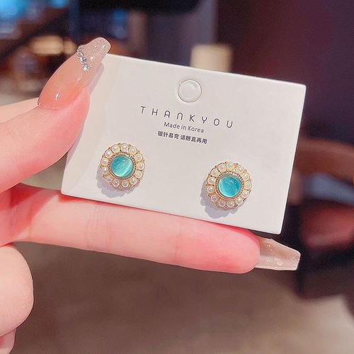 Lats-Ensemble De Bijoux De Clavicule En Acier Au Titane Pour Femme, Boucles D'oreilles, Bague, Collier, Lumire, Exquis, Vert, Luxe, Fte De Mariage, Jowomen