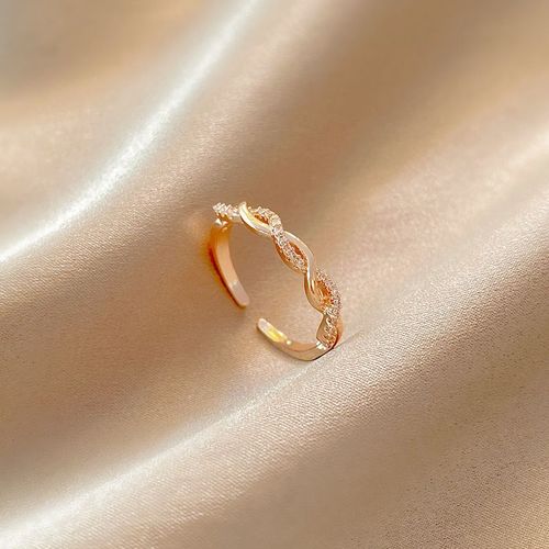 Lats-Ensemble De Matiques Torsades Tresses De Luxe Pour Femmes, Ouverture De Document En Or Rose, Bague Rglable, Cadeau De Bijoux  La Mode, Micro, 2022