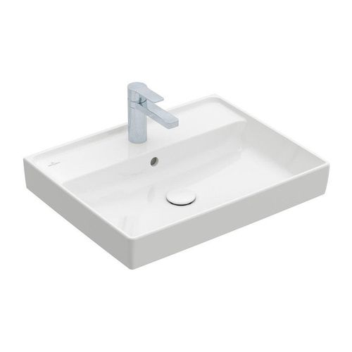 Lavabos Muraux, 600 X 470 Mm, Rectangulaire, Modle Dpos, Modle Meul, Pour Robinetterie  3 Trou S, Trou De Robinetterie Central Perc, Avec Trop-Plein, Titanceram, Blanc