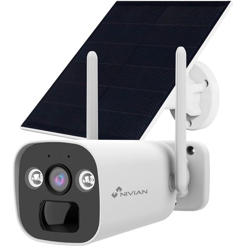 Lbgwp60 Camra De Surveillance Bullet (Sim) 4g+Panneau Solaire 5w-Batterie Longue Dure 10400mah-2k-Convient  L'extrieur-Vision Nocturne+Leds-Audio Bidirectionnel-Application Eseecloud