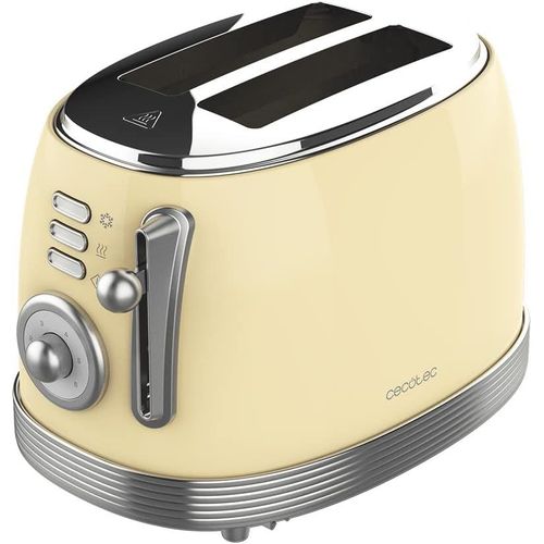 Lbgwp60 Toast & Taste 800 Vintage Light Yellow. 850 W,Double Fente Courte Extra Large De 3,8 Cm,2 Toasts,Finitions En Acier Inoxydable,Style Vintage,3 Fonctions,Jaune