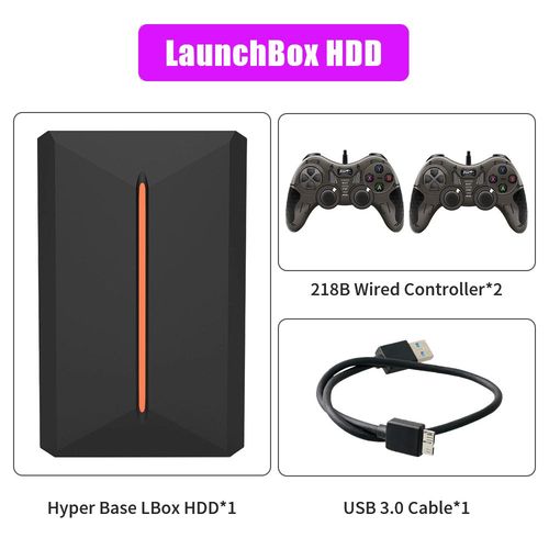Lbox 500 Go-218b-2 - Plus De 3760 Jeux 3d/Aaa Pour Ps4/Ps3/Ps2/Switch/Wii/Wprospects U/N64/Dc, Disque Dur De Jeu Externe Portable De 500 Go Pour Pc Windows