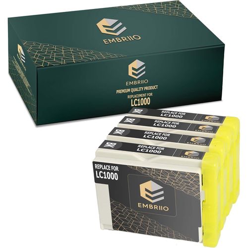Lc-1000bk 4 Noir Cartouches D'encre Remplacement Pour Brother Dcp-130c Dcp-135c Dcp-150c Dcp-330c Dcp-350c Dcp-357c Dcp-540cn Dcp-560cn Dcp-770cw Mfc-235c Mfc-465cn Fax-2840