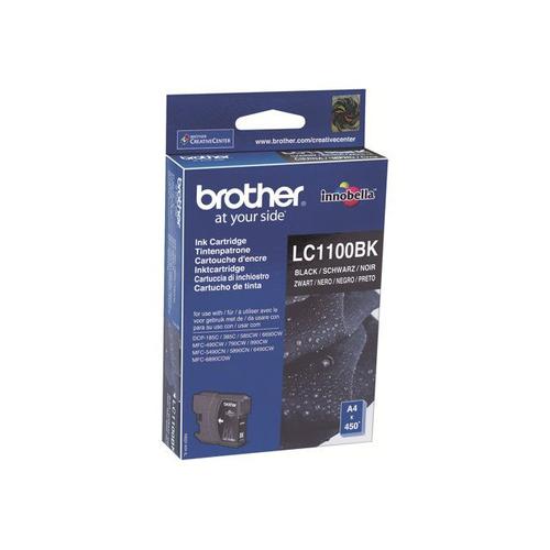 Brother Lc1100bk - Pack De 2 - Noir - Originale - Emballage Coque Avec Alarme Sonore / lectromagntique - Cartouche D'encre - Pour Brother Dcp-185, 385, 395, 585, 6690, J715, Mfc-490, 5490...