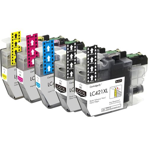 Lc421xl Lc-421xlval Lot De Cartouches D'encre Compatibles Avec Brother Lc-421 Lc421xl (2 X Noir, 1 X Cyan, 1 X Magenta, 1 X Jaune) Pour Dcp-J1050dw Mfc-J1010dw Dcp-J1140dw