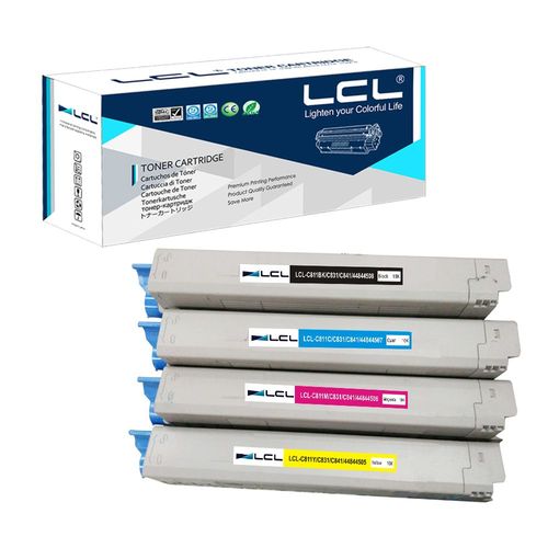 Lcl Cartouche De Toner Compatible C811dn C831 C831dn (1 Noir 1cyan 1jaune 1magenta)Replacement Pour Oki C811dn C831 C831dn C831cdtn C841dn C841cdtn