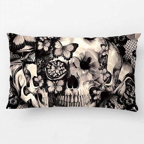Ldj Coton Polyester Canap Chaise Sige Rectangle Jeter Taie D'oreiller Housse De Coussin Dcorative Taie D'oreiller Conception Avec Victorien Gothique Dentelle Crne Personnalis Taie D'oreiller Impression Double Face Taille 12x20 Pouces