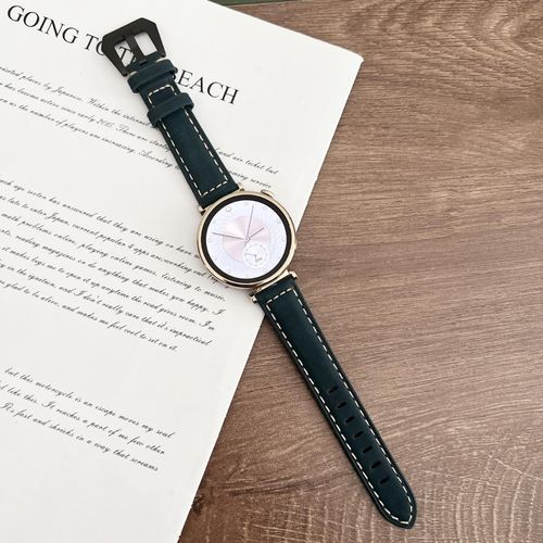 Le Bracelet De Montre Convient  La Montre Huawei Gt4 Gt2 Crazy Horse Motif Gt3pro En Cuir Vritable Watch3/4fit2 Universel 41 Mm-Gt4 Panerai Cuir Mat-Bleu Noir-Auto-Test 20 Mm