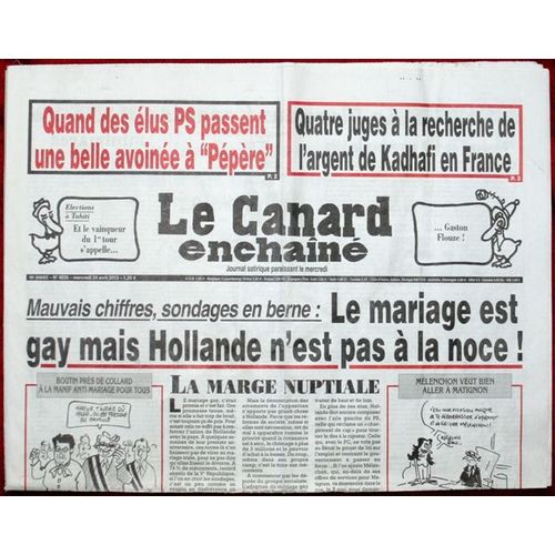 Le Canard Enchan 4826 - Mariage Gay Mais Hollande Pas  La Noce