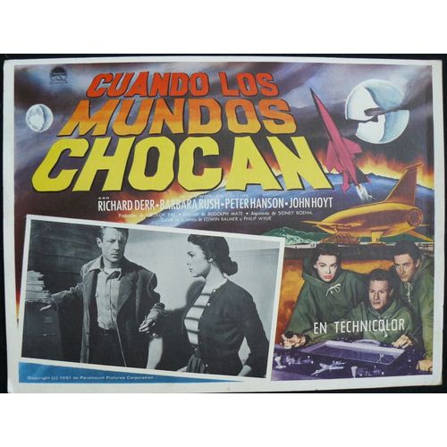 Le Choc Des Mondes - When Worlds Collide * Film Science-Fiction 1951 Rudolphe Mat - Affiche De Cinma Originale Mexicaine - Original Lobby Card - 32x42 Cm * Richard Derr ; Barbara Rush ; Peter Hanson