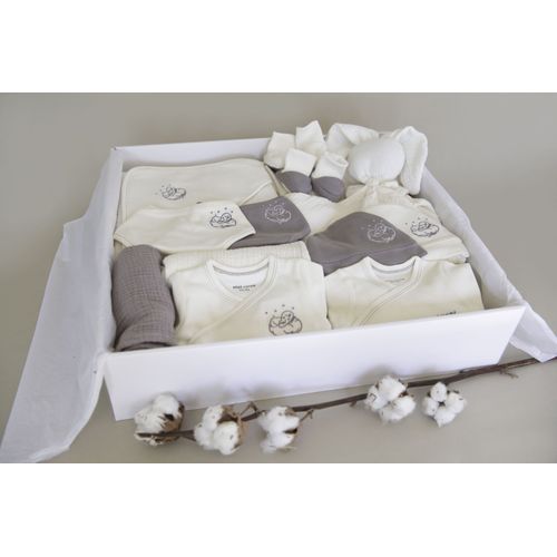 Le Coffret Premium Bb Coton, Notre Offre La Plus Complte, Runit 29 Pices En Coton Bio : Vtements, Couvertures, Doudous Et Accessoires Essentiels, Penss Pour Rpondre Aux Besoins En Maternit.