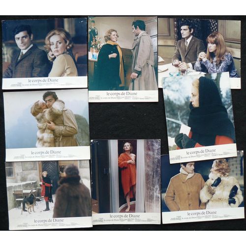 Le Corps De Diane * Jean Louis Richard - 1968 - Petite Affiche De 24x30 Cm - 8 Photos D'exploitation Originales De Cinma * Original Lobby Card * Jeanne Moreau ; Charles Denner ; Joelle Latour