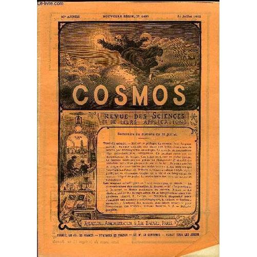 Le Cosmos - Revue Des Sciences Et De Leurs Applications N 1488 - Radium Et Gologie, Le Volume D Eau Du Globe Terrestre, Hauteur Annuelle Des Pluies Aux Indes, Production De Miroirs Par(...)   de COLLECTIF 