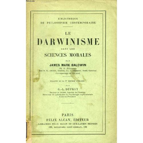 Le Darwinisme Dans Les Sciences Morales   de BALDWIN JAMES MARK