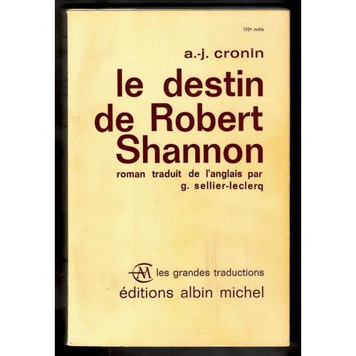Le Destin De Robert Shannon   de a.j. cronin  Format Broch 