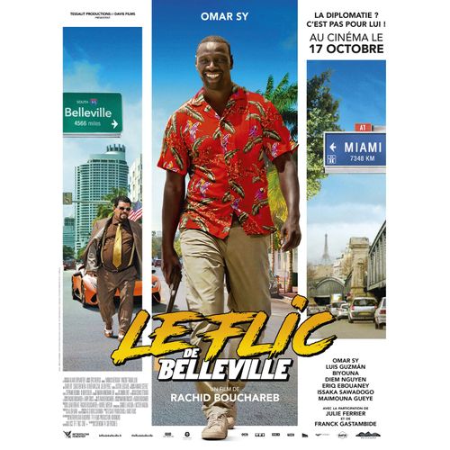 Le Flic De Belleville - Vritable Affiche De Cinma Plie - Format 40x60 Cm - De Rachid Bouchareb Avec Omar Sy, Luis Guzman, Franck Gastambide, Julie Ferrier - 2017