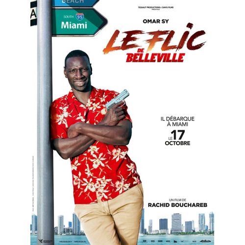 Le Flic De Belleville - Vritable Pr-Affiche De Cinma Plie - Format 120x160 Cm - De Rachid Bouchareb Avec Omar Sy, Luis Guzman, Franck Gastambide, Julie Ferrier - 2017