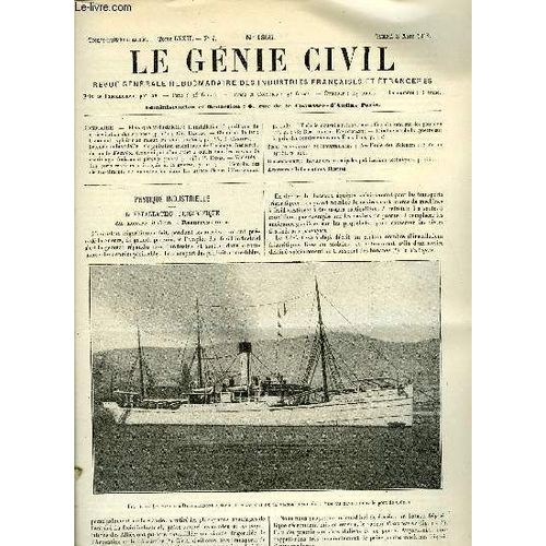 Le Gnie Civil Tome Lxxii N 9 - Physique Industrielle : L Installation Frigorifique Du Navire Italien Resurrezione Par Ch. Dantin. Chemins De Fer : Comment Exploiter Au Mieux Les Voies Ferres Par J.(...)   de Collectif 