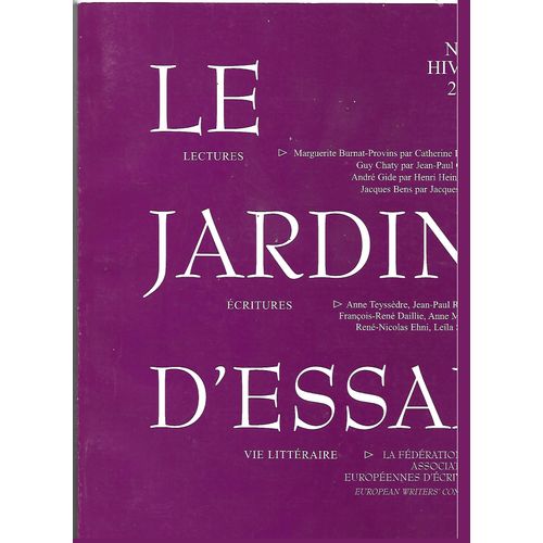 Le Jardin D'essai N28 Hiver 2003-critures Contemporaines