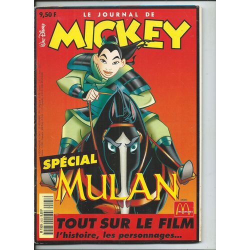 Le Journal De Mickey 25/11/1998 Spcial Mulan, Filip Des 2 Be 3, Pub Beetle Borgs, Les Dblok, Mickey, Bb Disney, Robert Le Robot, Dingo, L'lve Ducobu, Donald, Jos Garcia, Monster Motel, Minnie