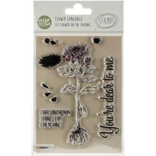 Le Language Des Fleurs Timbres Autocollant Stickers 3d Scrapbooking Veer & Moon Flower Language A6 Stamps Planche Le Dahlia