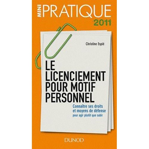 Le Licenciement Pour Motif Personnel    Format Broch 