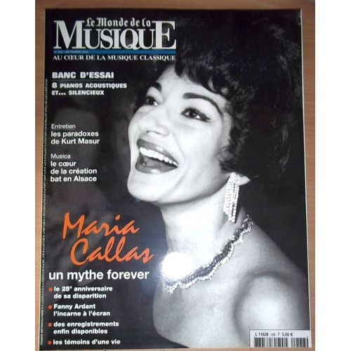 Le Monde De La Musique 268 Maria Callas Fanny Ardant Musica Kurt Masur Pianos Acoustiques Essai