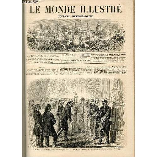 Le Monde Illustre N268 S. M. L'empereur Recevant S. A. Le Vice-Roi D'egypte Et Sa Suite Au Haut Du Grand Escalier D'honneur Des Tuilleries