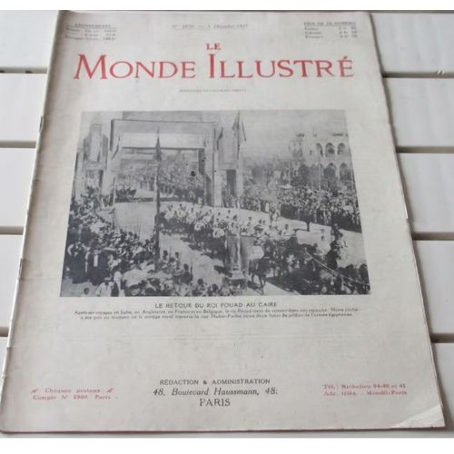 Le Monde Illustr N3650 Du 3/12/1927-Roumanie En Deuil-Dsastre En Algrie-Mariage Soeur Ex-Kaiser-Conflit Polono-Lithuanien-Catastrophe De Pittsburg-Procs Bien Parisien-Etc...