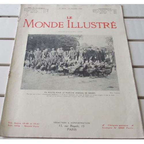 Le Monde Illustr N3804 Du 15/11/1930-Centenaire Et Uniformes De L'ecole Navale-Thtre De L'odon-Gravure Et Mdaille Italienne Contemporaine-Cits Ouvrires-Cheminots Du Nord-Etc...