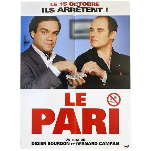Le Pari - Vritable Affiche De Cinma Plie - Format 60x80 Cm - De & Avec Didier Bourdon, Bernard Campan, Isabelle Ferron, Isabel Otero, Hlne Surgre, Rgis Laspals, Pascal Lgitimus - 1997 #