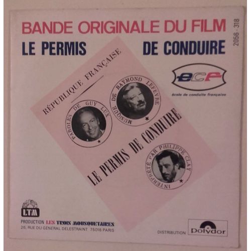 Le Permis De Conduire - Bande Originale Du Film (45 Tours ) - Philippe Clay - Raymond Lefevre