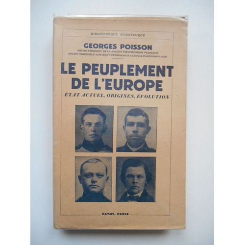 Le Peuplement De L'europe Etat Actuel Origines volution / Georges Poisson 66754   de Georges Poisson 