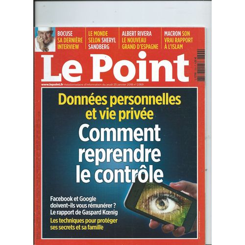Le Point 25/01/2018 Bocuse Sa Dernire Interview, Le Monde Selon Sheryl Sandberg, Albert Rivera Le Nouveau Grand D'espagne, Macron Son Vrai Rapport  L'islam, Robert Massin: Cline M'a Dit,