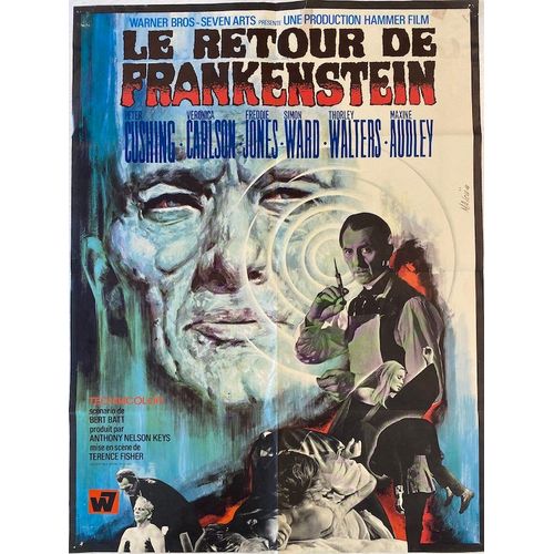 Le Retour De Frankenstein (Frankenstein Must Be Destroyed) - Vritable Affiche De Cinma Plie - Format 60x80 Cm - De Terence Fisher Avec Peter Cushing, Veronica Carlson, Freddie Jones - 1969