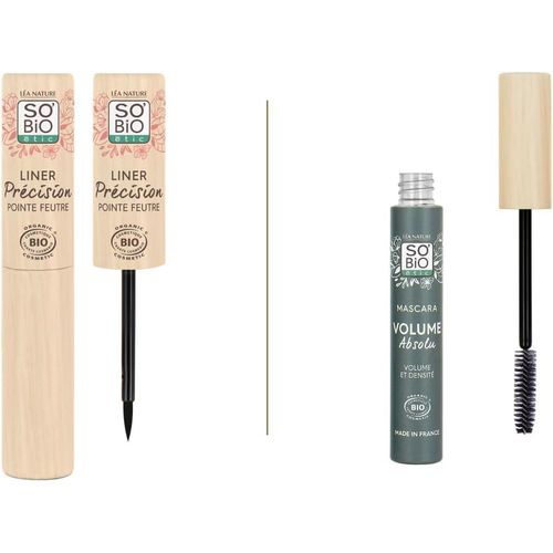 La Nature So Bio tic | Eye Makeup Routine-Precision Eyeliner (Black-2.5 Ml) + Absolute Volume Mascara (Black-10 Ml) | Certified Organic | 100% Pigments Of Natural Origin | Made In France