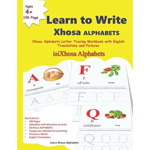 Learn to Write Xhosa ALPHABETS: Xhosa Alphabets Letter Tracing Workbook ...