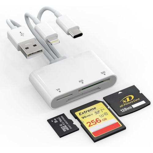 Lecteur Carte Sd, 3 En 1 Adaptateur Sd Pour Sd/Micro Sd/Xd Carte, Lecteur Carte Sd Usb C Compatible Avec Iphone/Ipad/Macbook Pro/Android, Lecteur Carte Xd Pour Olympus/Fujifilm, 48[MEM6170428]