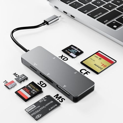 Lecteur De Carte Graphique Usb-C Xd, 5 Gbit/S 6 En 1 Haute Vitesse Pour Tf/Sd/Ms/M2/Xd/Cf, Lecteur De Carte Mmoire Usb C Xd Compatible Avec Les Cartes Olympus Et Fujifilm Xd (1 Go[MEM6170616]