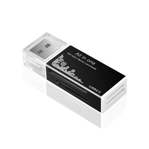 lecteur de carte mmoire Flash Multi tout-en-1,Micro USB 2.0,adaptateur pour mmoire SD,SDHC,TF,M2,MMC,MS PRO DUO,pour ordinateur portable - Type Black