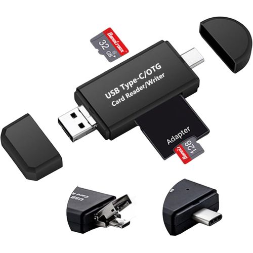 Lecteur De Carte Mmoire Usb 2.0-Adaptateur Micro Usb Otg Pour Cartes Sd,Sdhc,Sdxc,Micro Sd,Micro Sdhc,Micro Sdxc,Tf,Uhs-I-Compatible Avec Pc Et Tlphones Android/Tablettes Avec Fonction