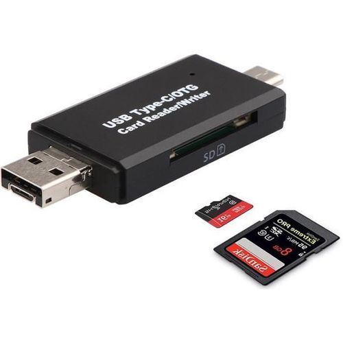 Lecteur de carte mmoire USB-Type C-OTG 3 en 1 USB 2.0